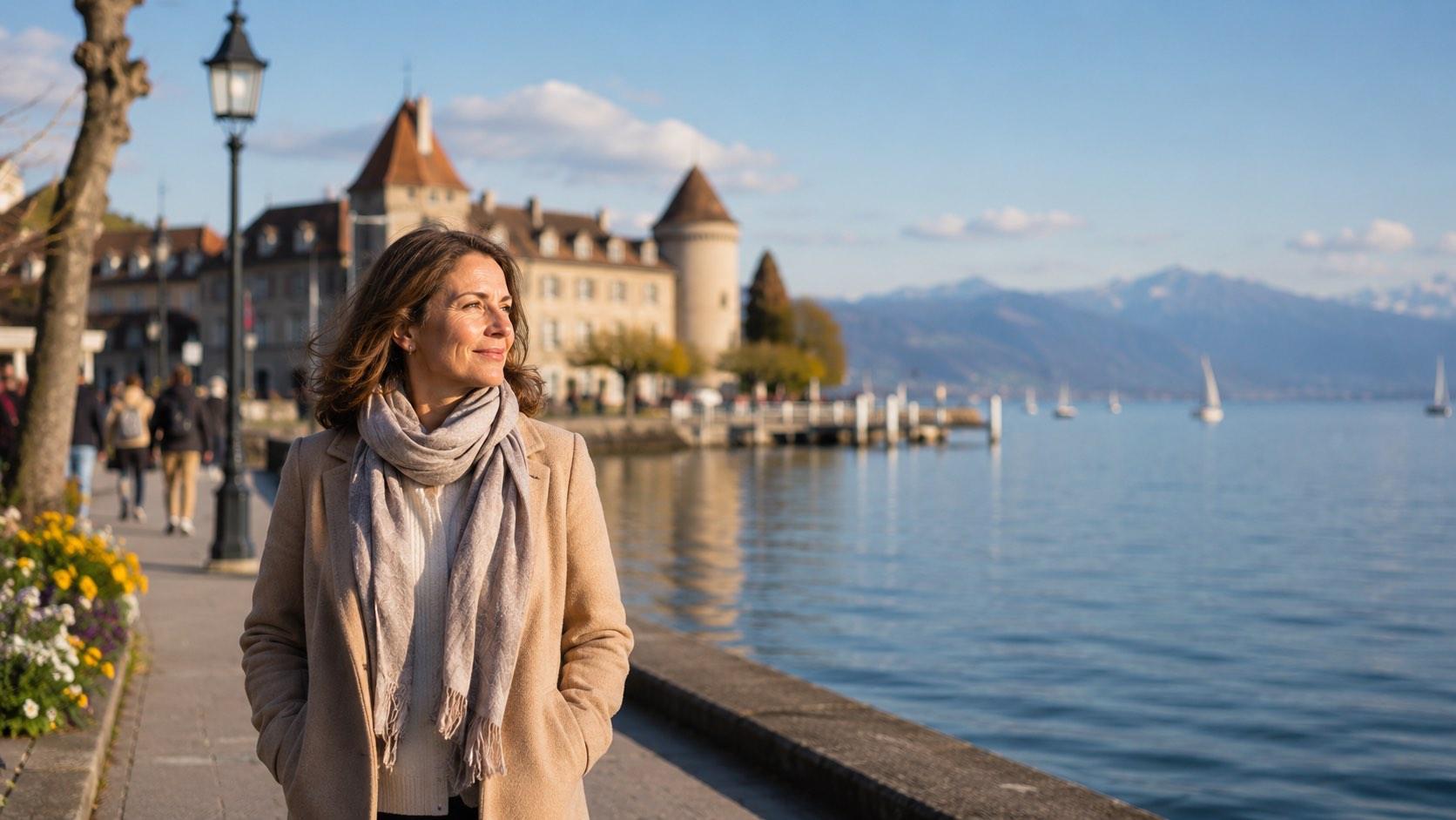 Personne profitant d’une promenade à Morges après avoir arrêté de fumer
