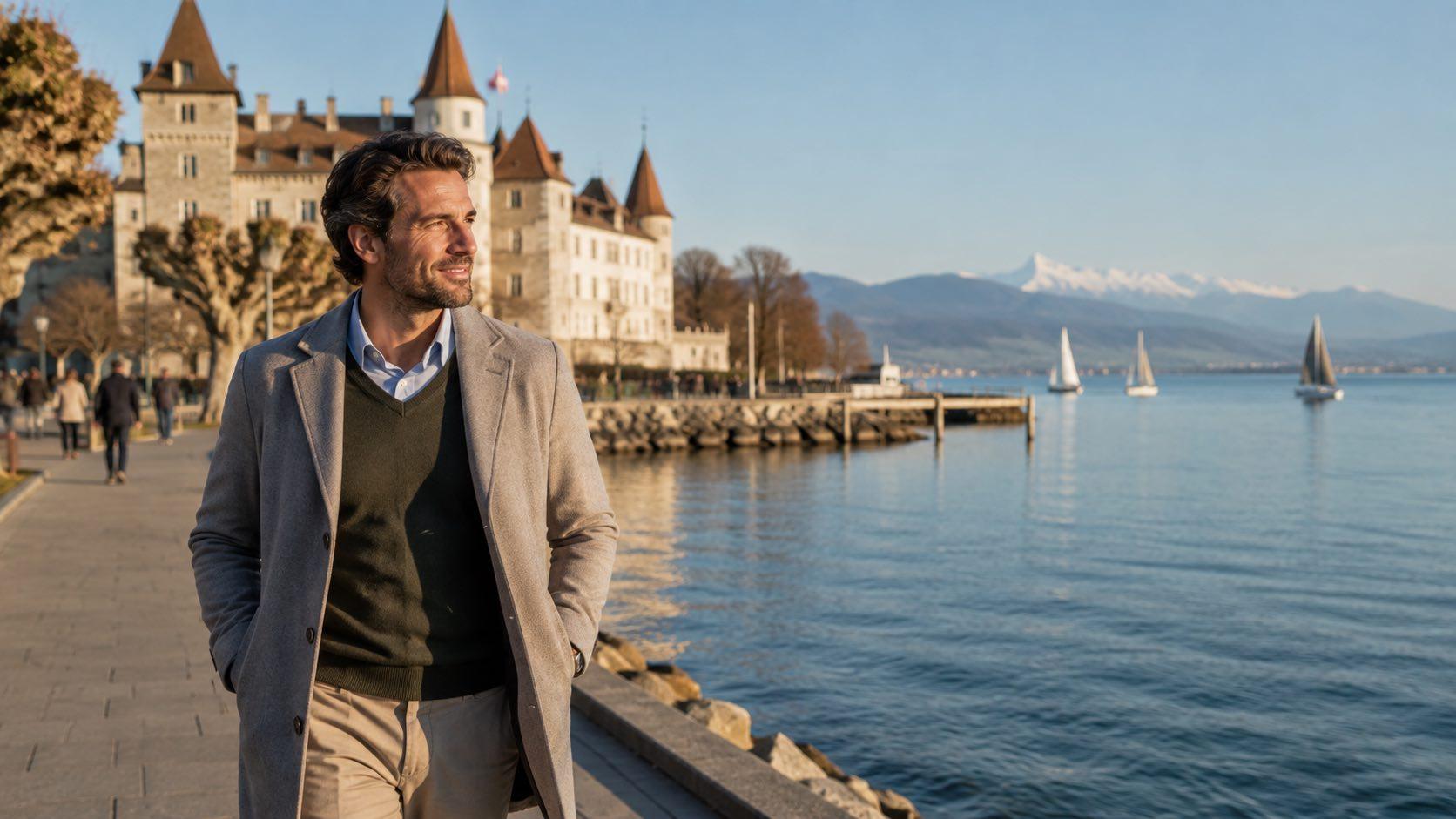 Personne profitant d’une promenade à Nyon après avoir arrêté de fumer