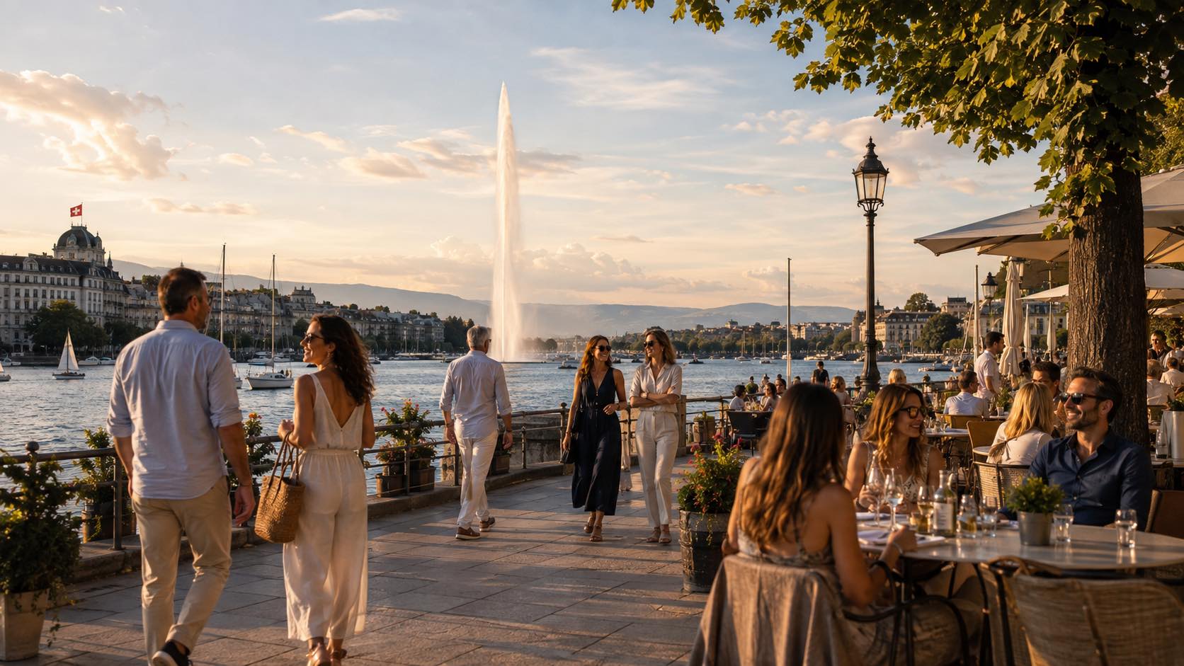 Quais de Genève illustrant l’arrêt du tabac dans le canton