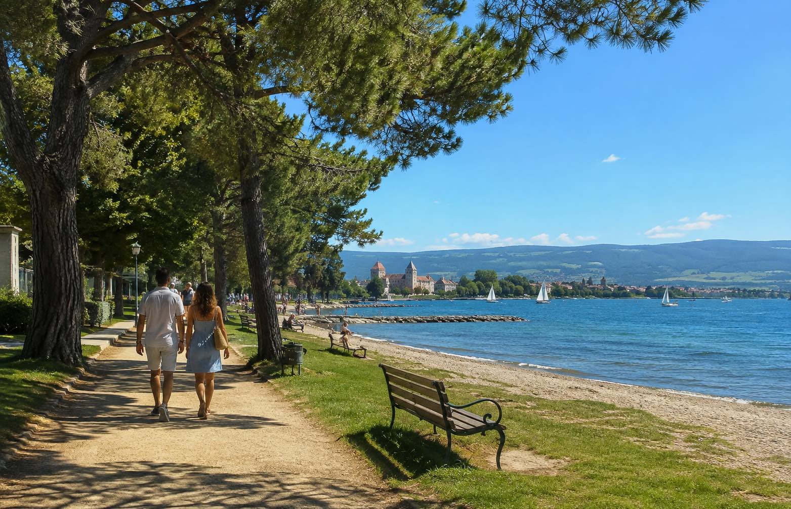 Vue du lac de Neuchâtel à Yverdon-les-Bains